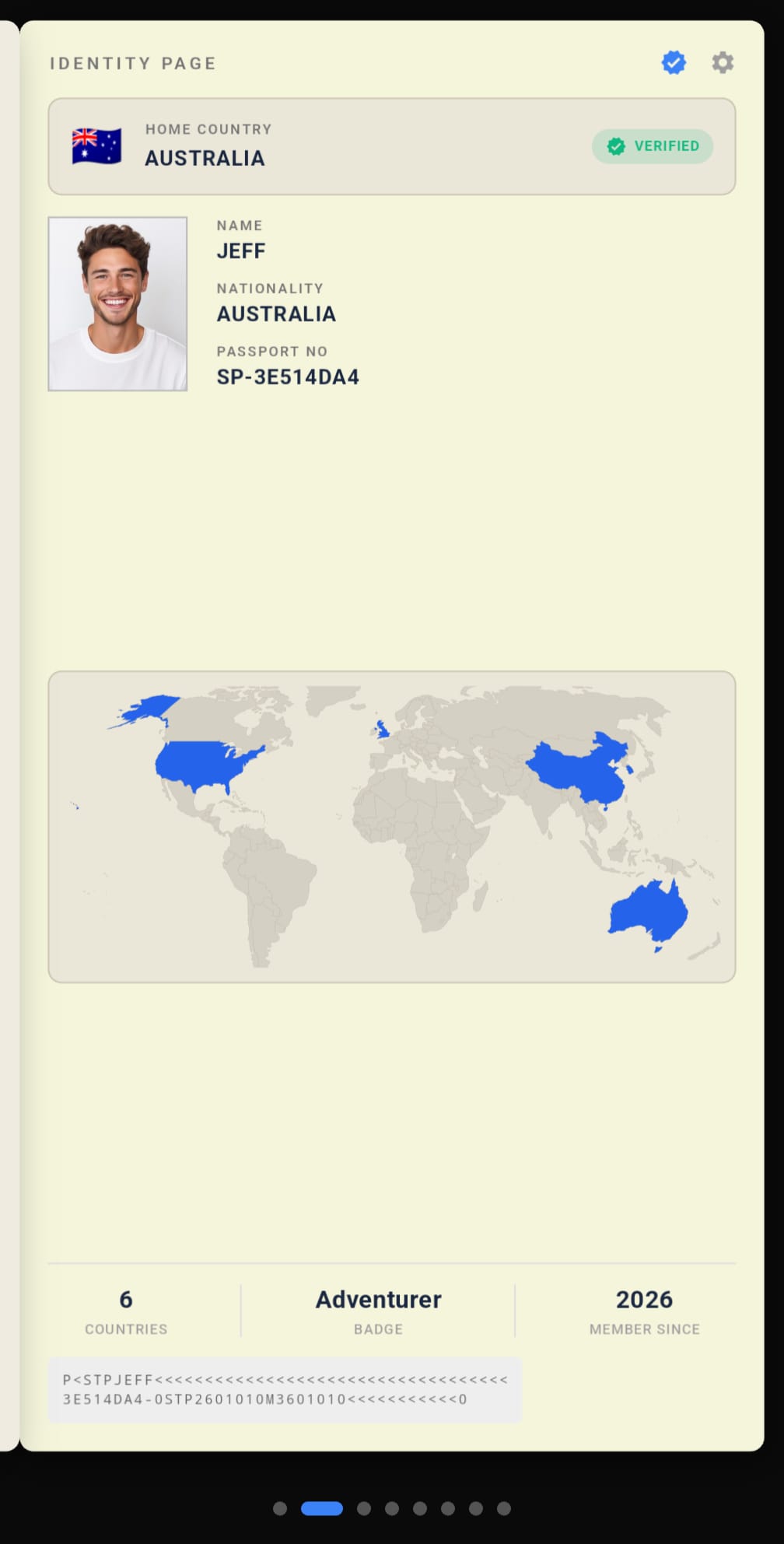 Stamped Identity Page